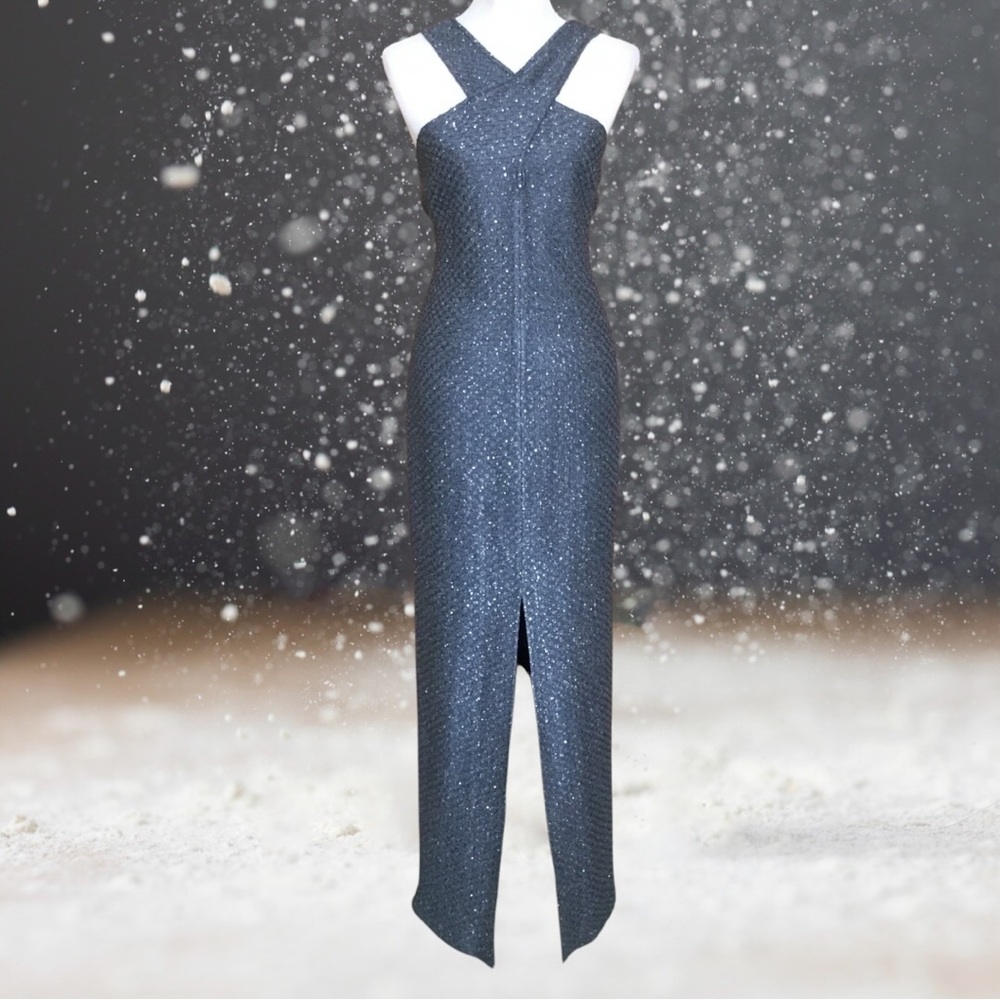 St. John Sleeveless Knit Sparkle Gown - Picture 10 of 12